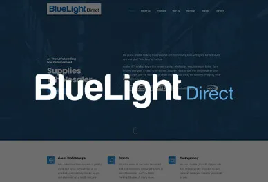 image for Bluelight Direct Website with logo overtop
